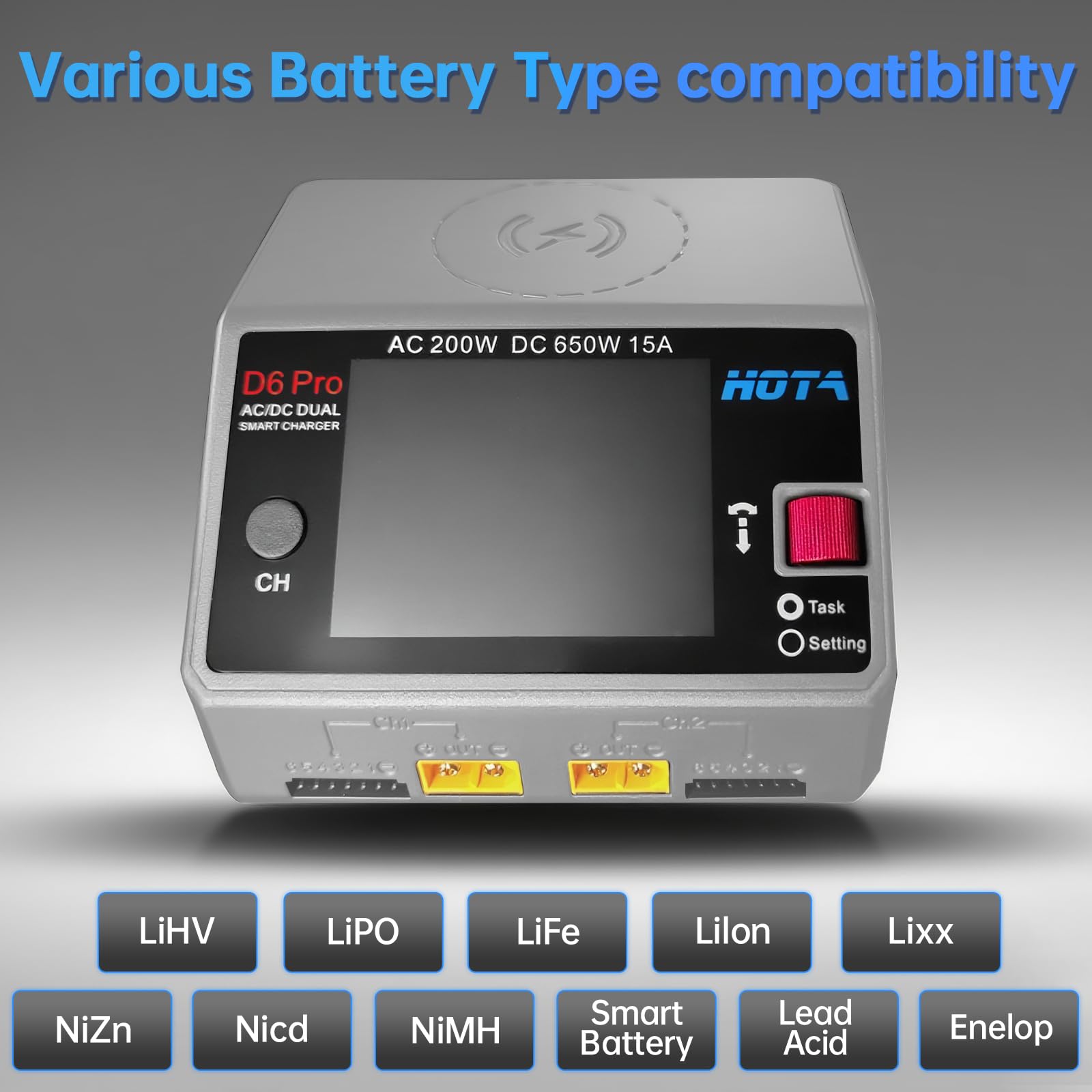جديد HOTA D6 Pro رمادي التيار  - مراجعة Drone Battery Smart وسعره